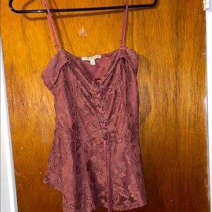 Express maroon peplum top